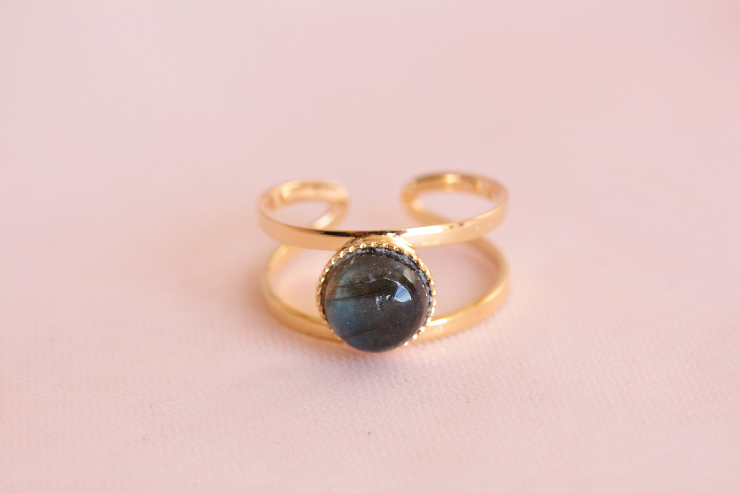 Bague labradorite ronde