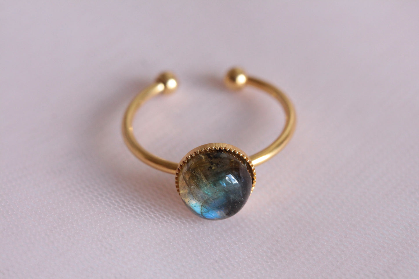 Bague labradorite naturelle plaquée or