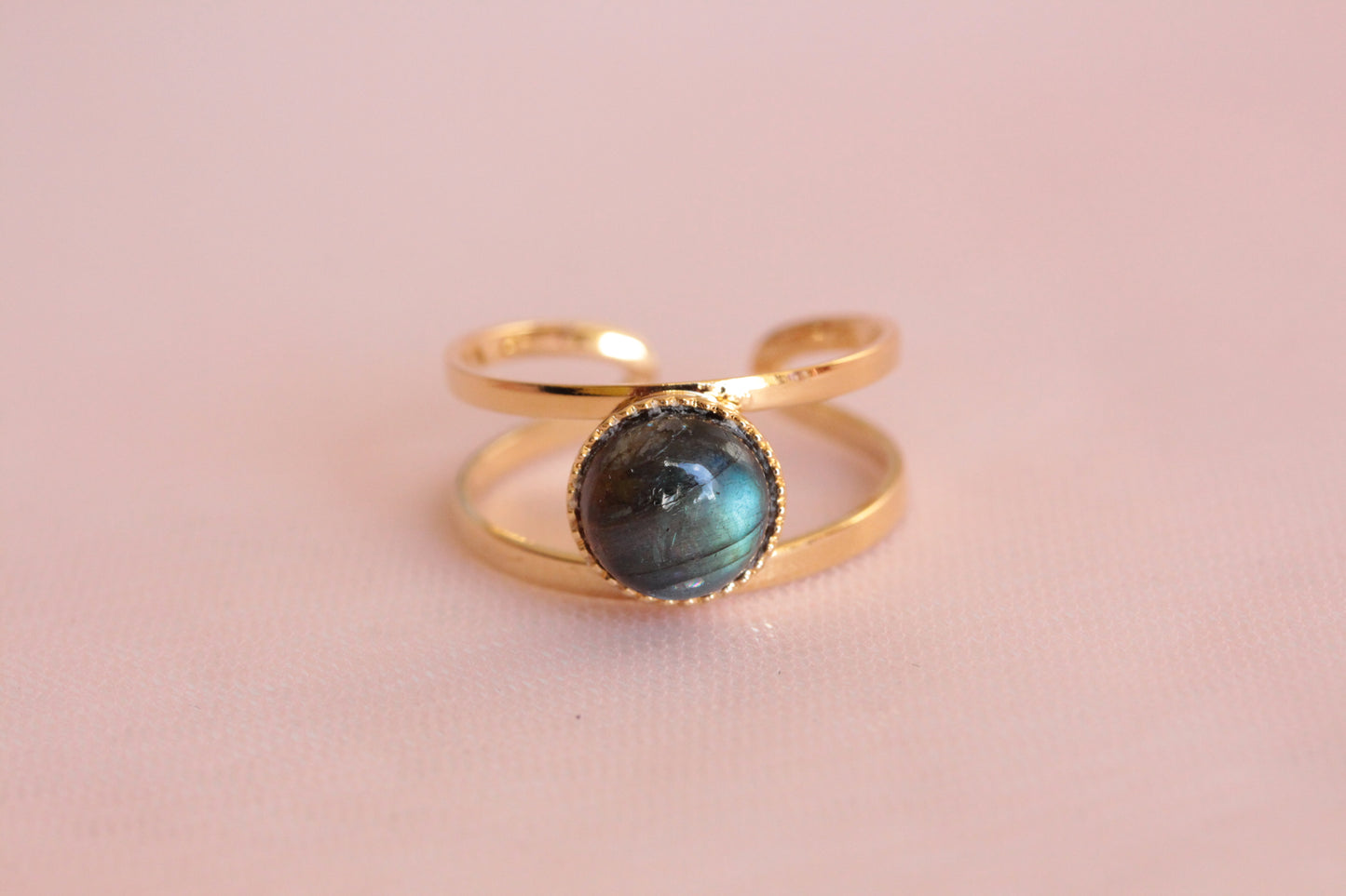 Bague labradorite ronde