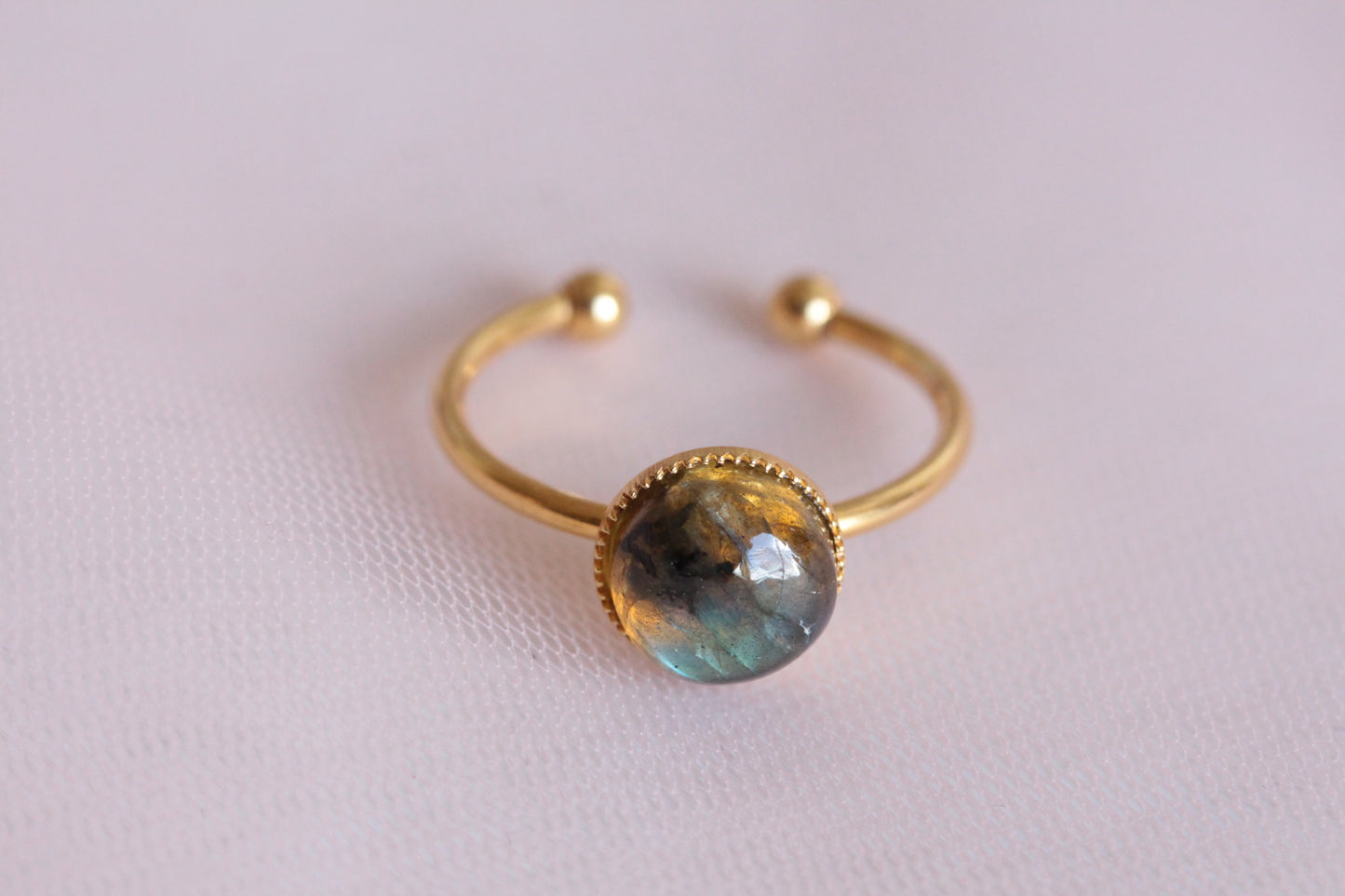 Bague labradorite naturelle plaquée or