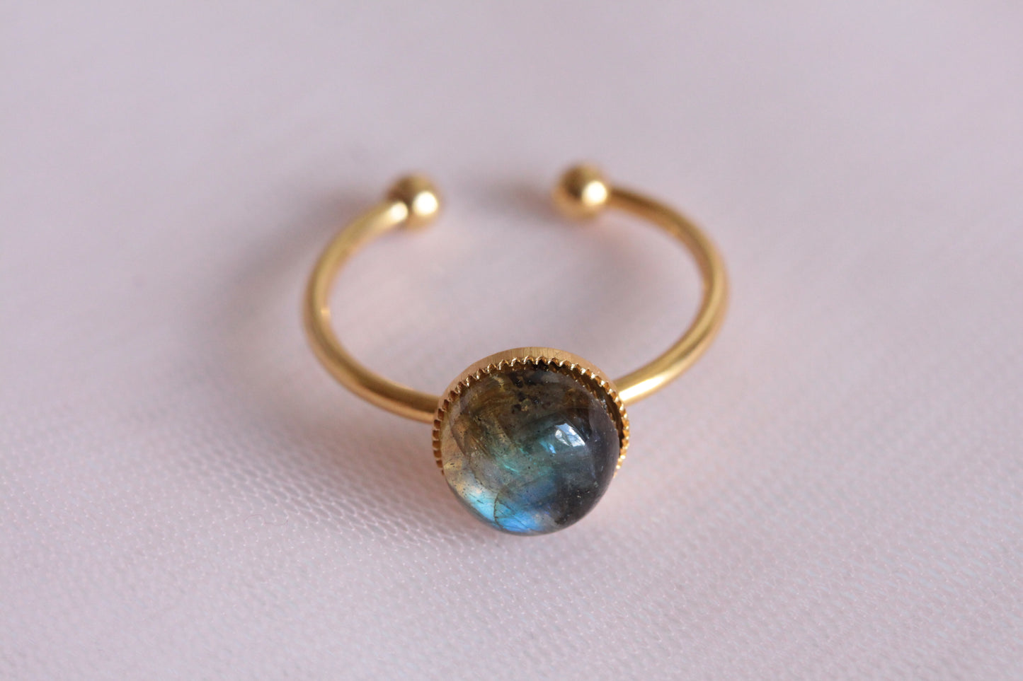 Bague labradorite naturelle plaquée or
